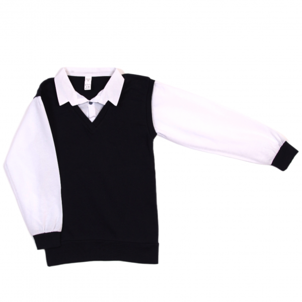 Jumper with blended shirt OB-102 black/white