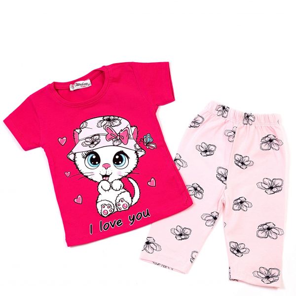 T-shirt with shorts K-2020 roses