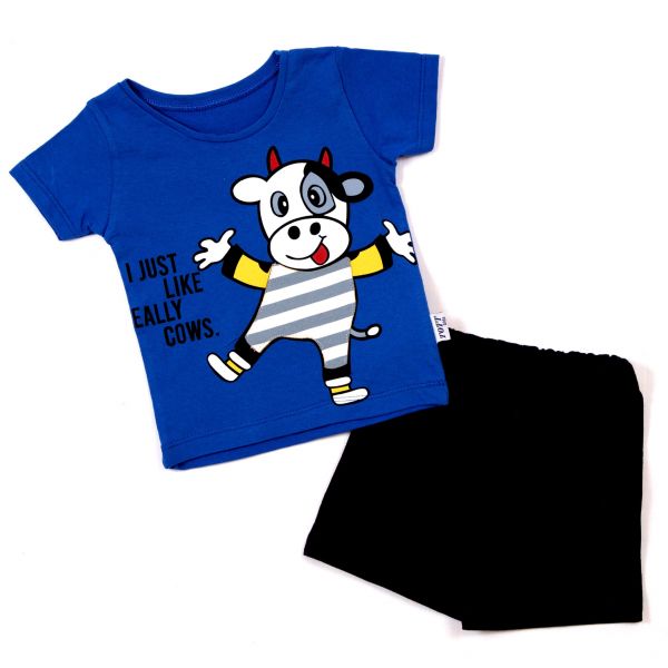 T-shirt with shorts A-005 blue/black