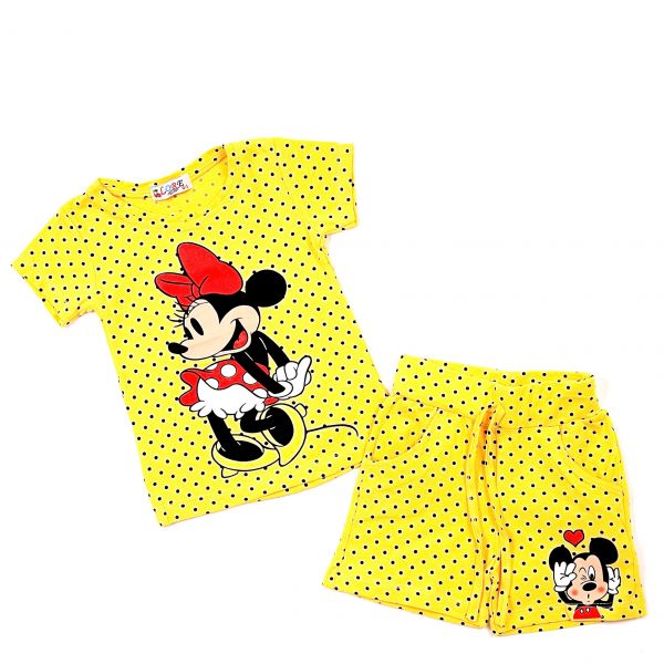 T-shirt with shorts P-040 yellow